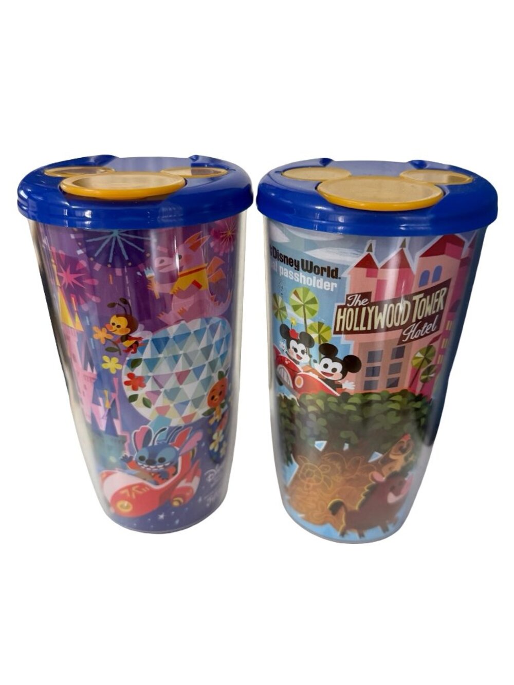 2026 Walt Disney World Annual Passholder Tumbler Set EPCOT Hollywood Tower Hotel